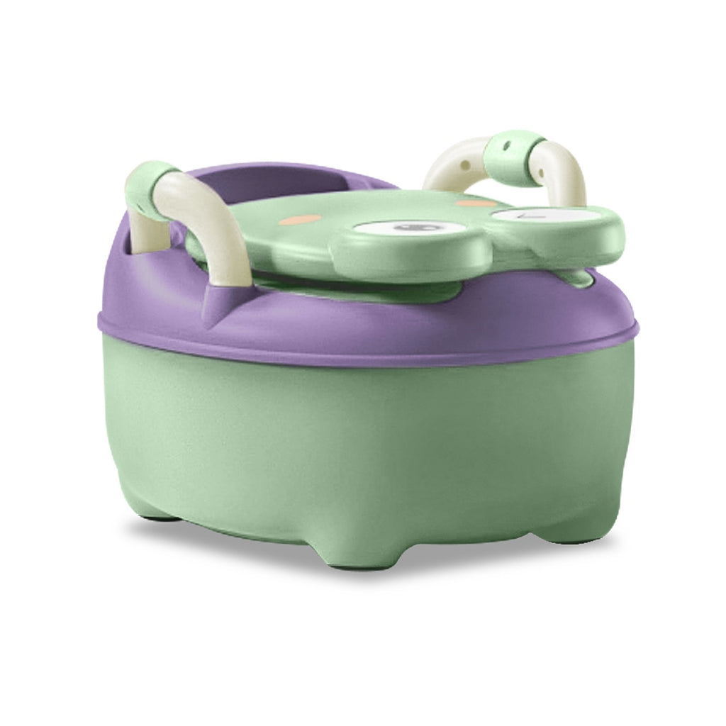 Töpfchentrainer für Kinder – Tragbare Baby-Toilette mit Griff & Gepolsterter Sitzfläche im Frosch-Design