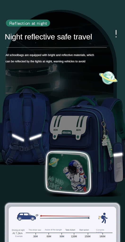 Leichter Schulrucksack mit Astronautenmotiv – Unisex für Kinder & Jugendliche