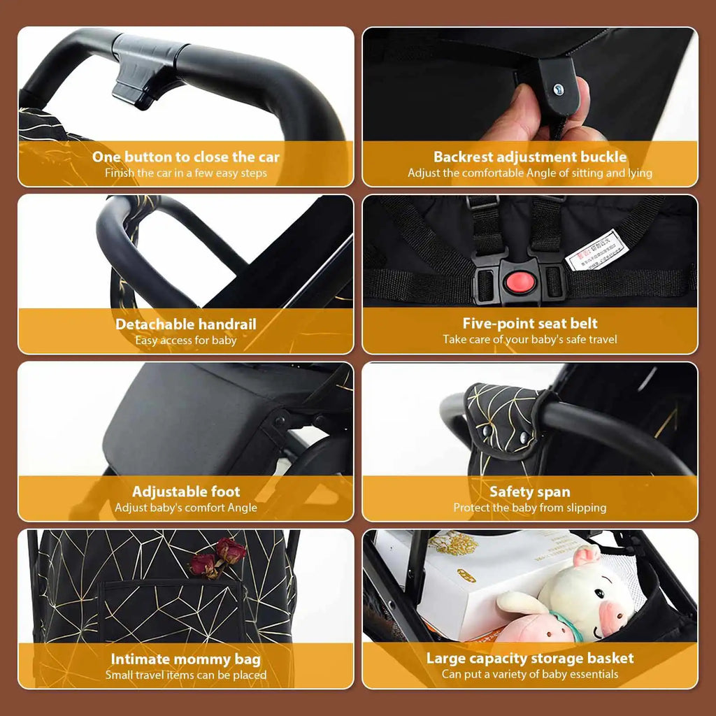 Leichter faltbarer Hochlandschafts-Kinderwagen mit Stoßdämpfung – 4 Räder