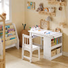 2-teiliges Kindertisch- und Stuhlset mit Aufklebern – DIY-Kinderschreibtisch mit 3 Stiftehaltern