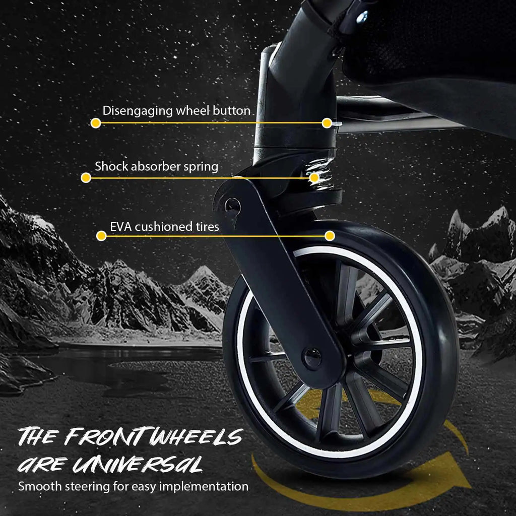 Leichter faltbarer Hochlandschafts-Kinderwagen mit Stoßdämpfung – 4 Räder