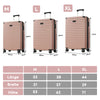 3-teiliges Kofferset M/L/XL – Hartschalen-Trolley mit TSA-Schloss, 4 Rollen, ABS Reisegepäck, Handgepäck & Reisekoffer