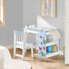 2-teiliges Kindertisch- und Stuhlset mit Aufklebern – DIY-Kinderschreibtisch mit 3 Stiftehaltern
