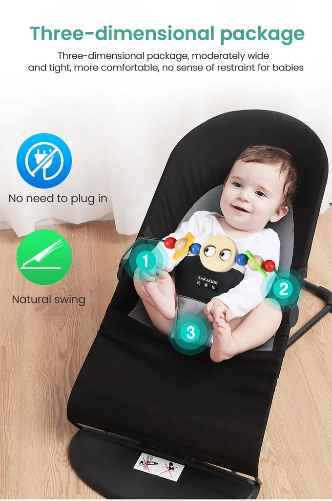 Faltbarer Baby-Schaukelstuhl 4-in-1 – Wippe, Ruhe- & Schaukelstuhl, Tragbares Kinderbett