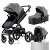 3-in-1 Multifunktionaler Kinderwagen – Hochliegender, Leichter & Zusammenklappbarer