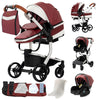 PU leder - Leichter 3-in-1 Kinderwagen – Babywagen mit PU-Rädern, faltbar & vielseitig nutzbar ab Geburt