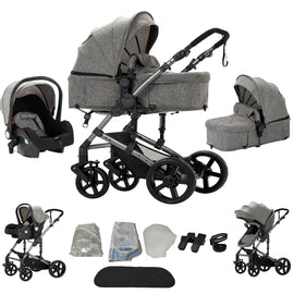 Baby Kinderwagen, Hochlandschafts-Kinderwagen mit Babywanne, Wasserabweisender Kinderwagen.