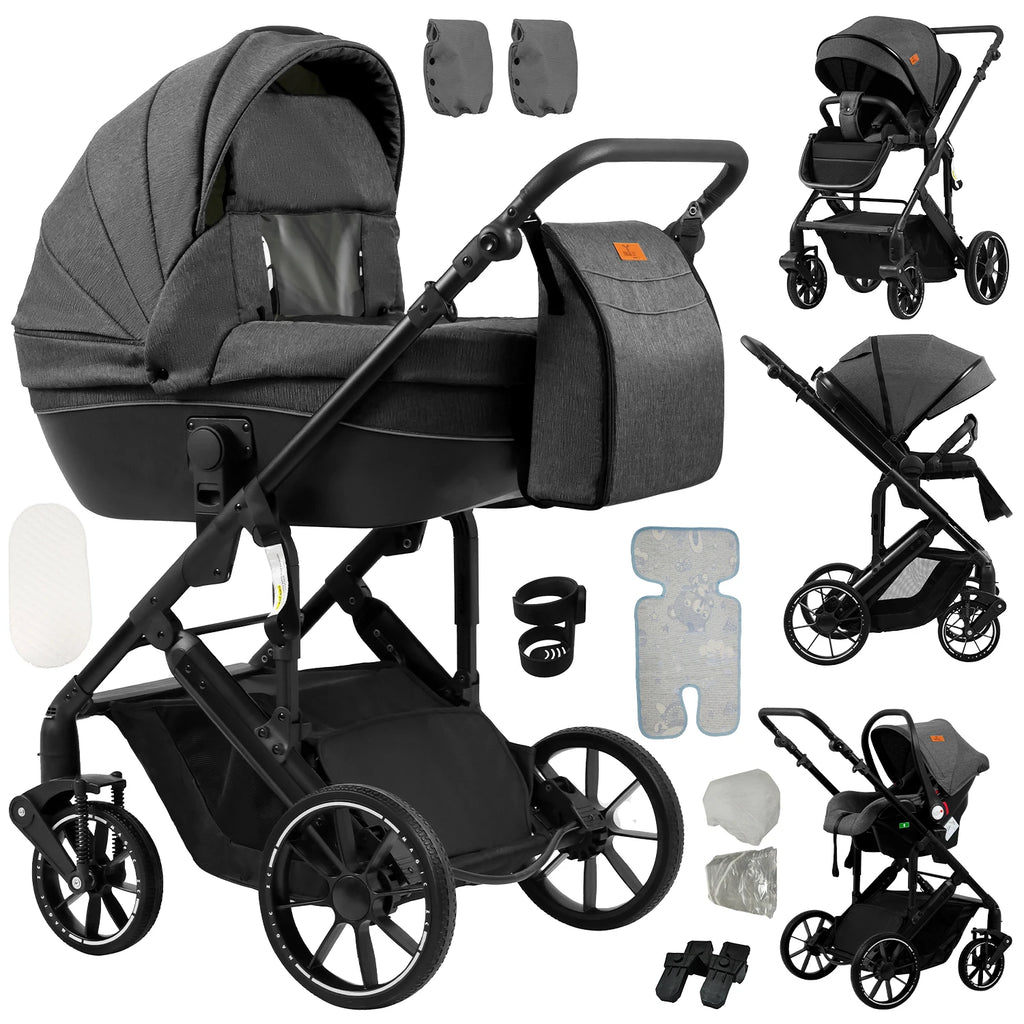 Luxus 3-in-1 Kinderwagen für Neugeborene – Leichter Kinderwagen