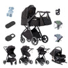 Kinderwagen 3 in 1 – Einfach faltbarer,  mit Sicherheitssitz, EU-Standard, geeignet für Neugeborene.