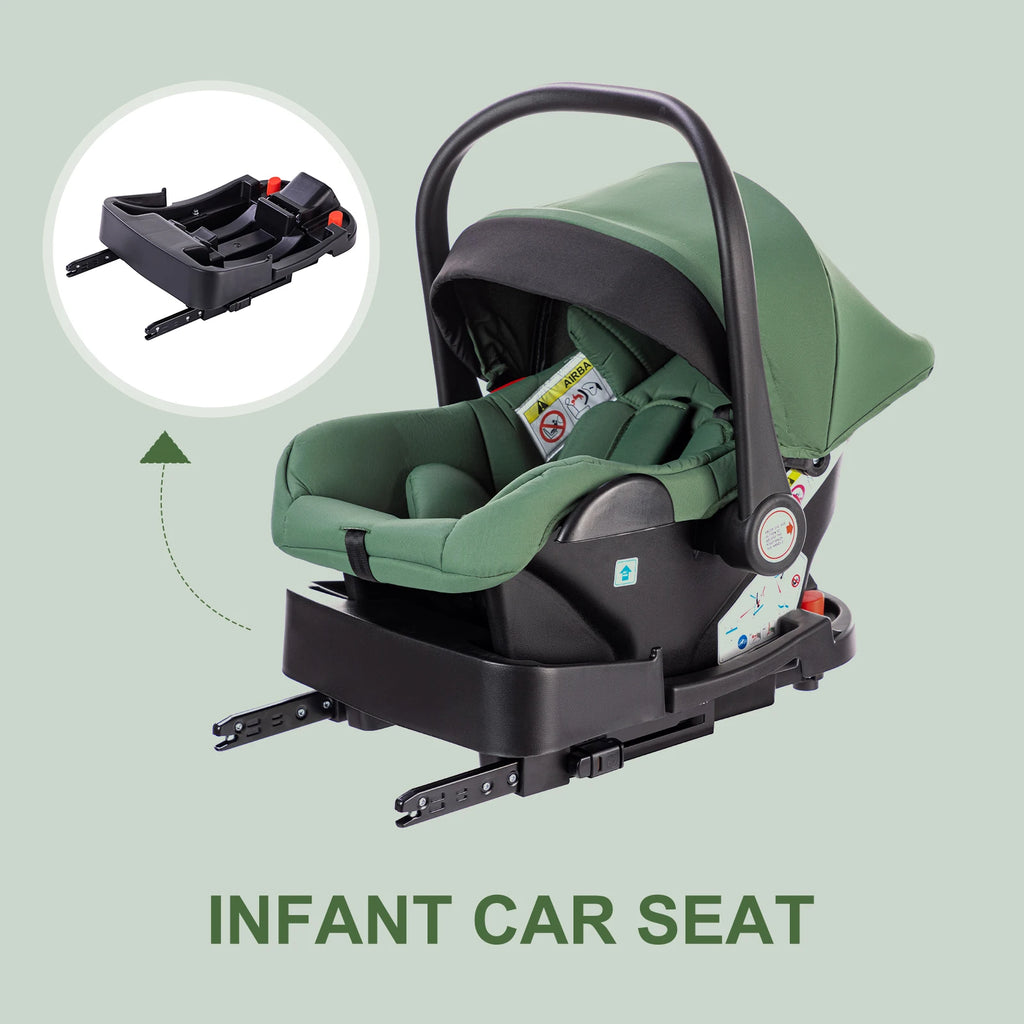 Kinderwagen 3 in 1 – Einfach faltbarer,  mit Sicherheitssitz, EU-Standard, geeignet für Neugeborene.