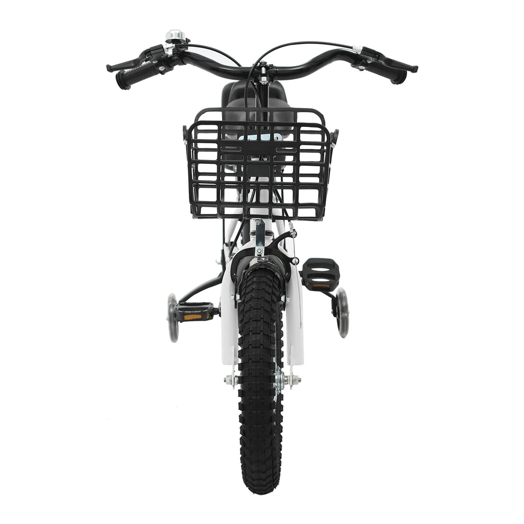 14 Zoll Kinderfahrrad – Verstellbares Fahrrad mit Stützrädern, Korb & Rücksitz, für Kinder 3–5 Jahre