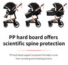 PU leder - Leichter 3-in-1 Kinderwagen – Babywagen mit PU-Rädern, faltbar & vielseitig nutzbar ab Geburt