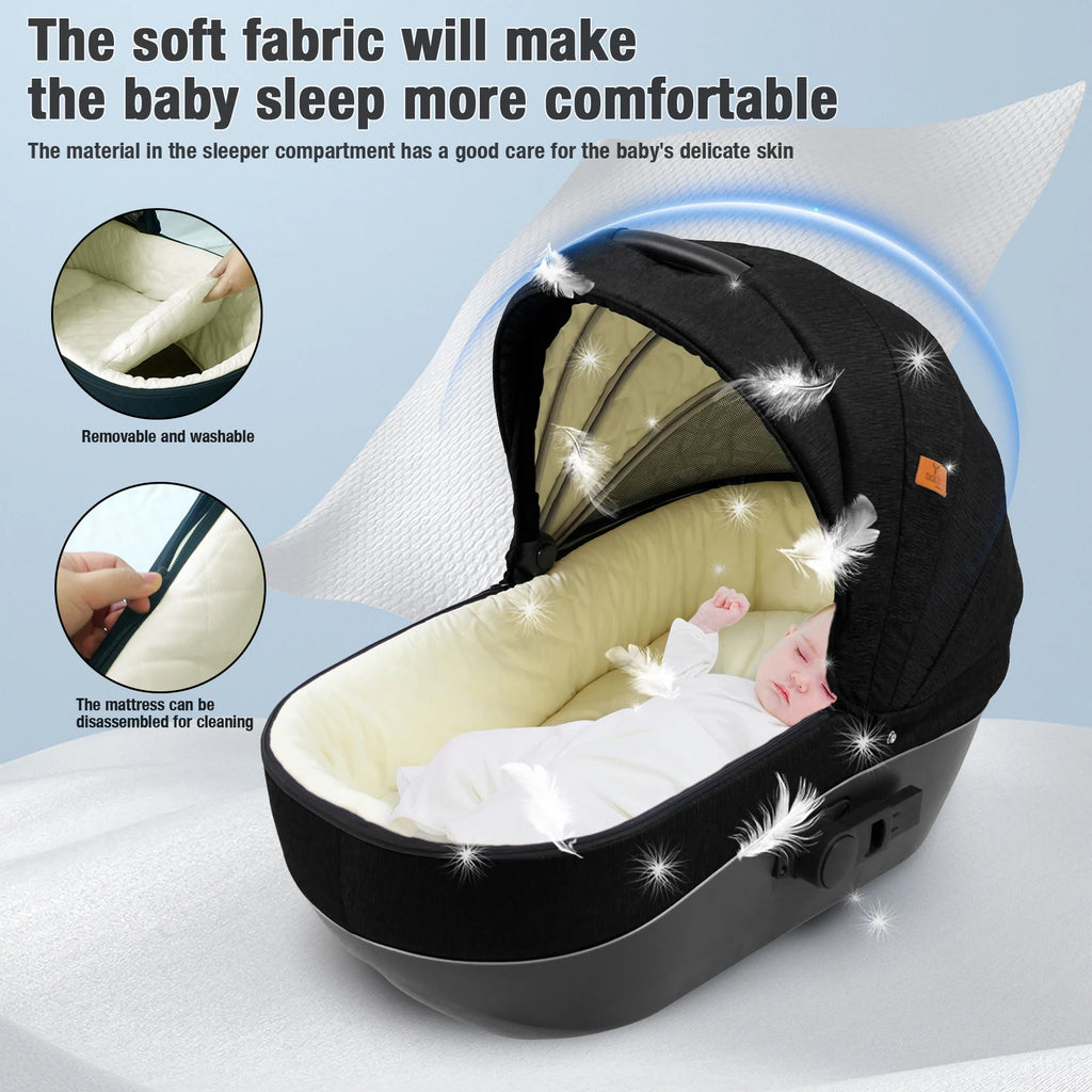 Luxus 3-in-1 Kinderwagen für Neugeborene – Leichter Kinderwagen