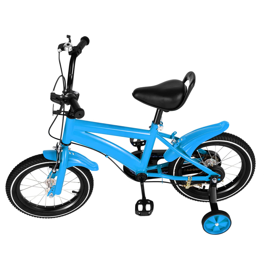 14-Zoll Kinderfahrrad mit Stützrädern – Verstellbarer Sattel, Doppelbremse, für Kinder von 2–4 Jahren