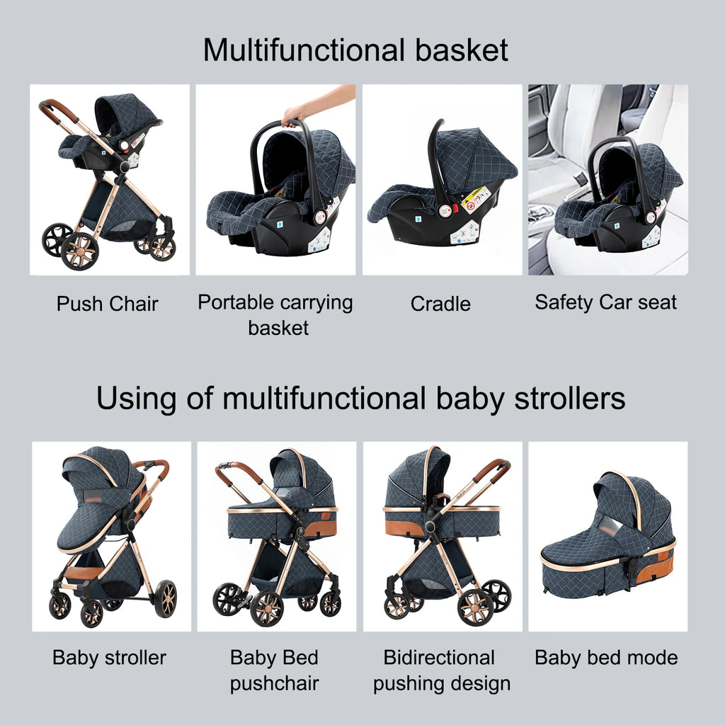 Kinderwagen 3-in-1 – Leicht, Faltbar & Komfortabel