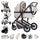 3-in-1 Kinderwagen –  mit Hochlandschafts-Design, Aluminiumrahmen und Faltfunktion für Neugeborene