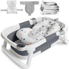 Faltbare Babybadewanne mit Badesitz, Thermometer, Duschkappe & Bürste – Für Neugeborene & Kleinkinder (0–36 Monate)