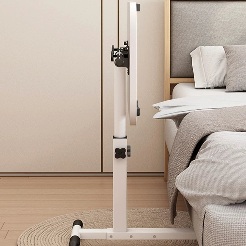Höhenverstellbarer Laptop-Tisch mit 360° drehbarer Tischplatte – Mobiler Rolltisch für Bett, Sofa oder Büro