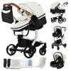 PU leder - Leichter 3-in-1 Kinderwagen – Babywagen mit PU-Rädern, faltbar & vielseitig nutzbar ab Geburt