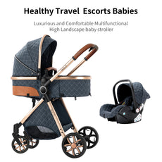 3-in-1 Kinderwagen Reisesystem – Leichter Kombi-Buggy ab Geburt, Geländetauglich, Kompakt Faltbar, Sommergeeignet