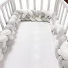 1–5 m Baby-Bettschutz – geflochtenes Knotenkissen mit vier Strängen, Stoßschutz fürs Kinderbett, weiche Deko fürs Babyzimmer