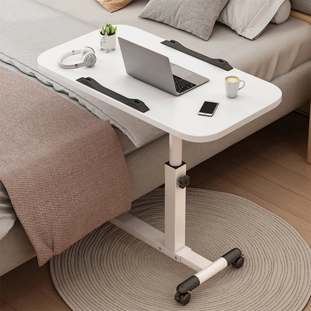 Höhenverstellbarer Laptop-Tisch mit 360° drehbarer Tischplatte – Mobiler Rolltisch für Bett, Sofa oder Büro
