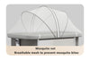 5-in-1 Babybett – Tragbares, faltbares Babybett mit verstellbarer Höhe, geräuschlosen Rollen, Wiegefunktion und Moskitonetz für Neugeborene.