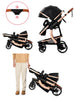 PU leder - Leichter 3-in-1 Kinderwagen – Babywagen mit PU-Rädern, faltbar & vielseitig nutzbar ab Geburt