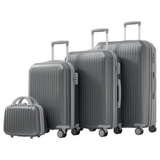 4-teiliges Kofferset – Hartschalen-Trolley aus ABS mit 360° drehbaren Rollen, TSA-Schloss & Teleskopgriff