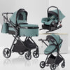 Kinderwagen 3 in 1 – Einfach faltbarer,  mit Sicherheitssitz, EU-Standard, geeignet für Neugeborene.