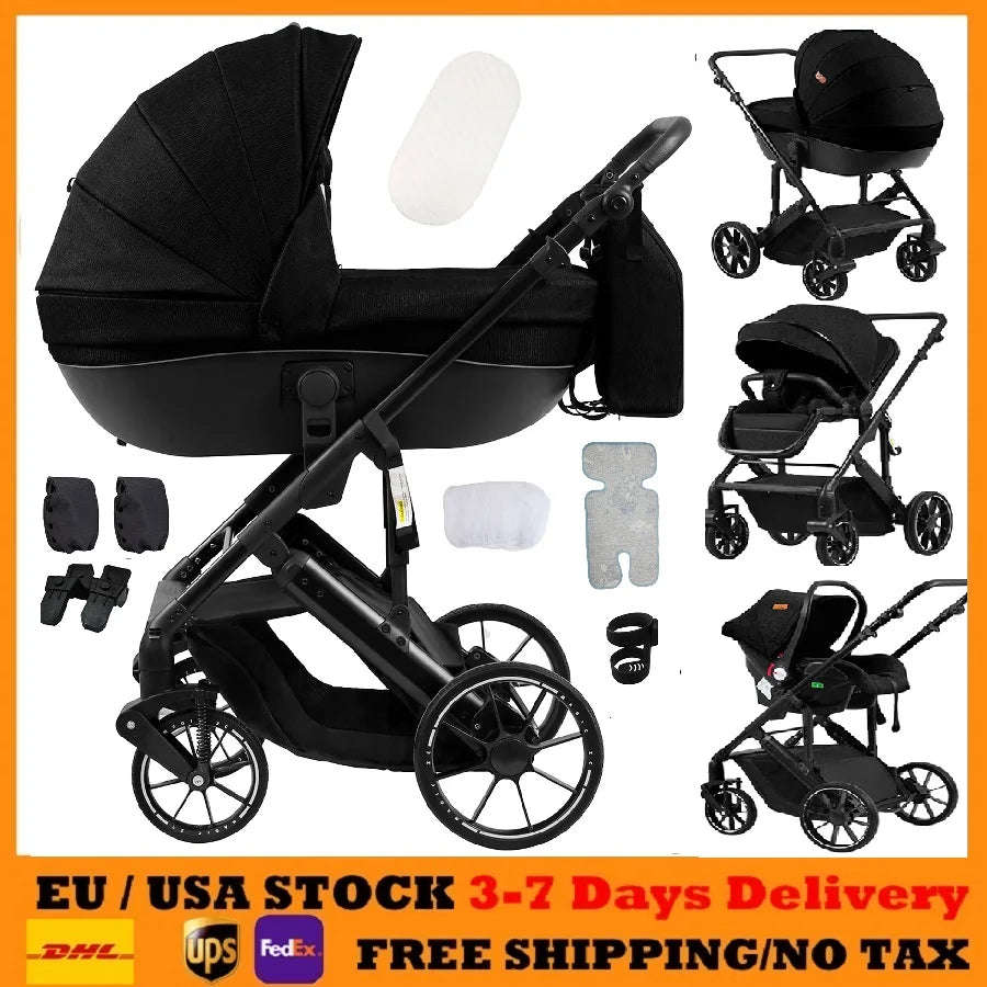 Luxus 3-in-1 Kinderwagen für Neugeborene – Leichter Kinderwagen