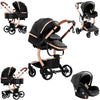 PU leder - Leichter 3-in-1 Kinderwagen – Babywagen mit PU-Rädern, faltbar & vielseitig nutzbar ab Geburt