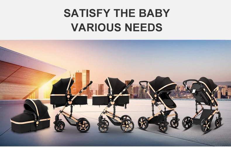 Baby Kinderwagen, Hochlandschafts-Kinderwagen mit Babywanne, Wasserabweisender Kinderwagen.
