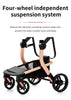 PU leder - Leichter 3-in-1 Kinderwagen – Babywagen mit PU-Rädern, faltbar & vielseitig nutzbar ab Geburt