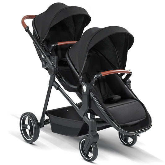 Leichter Zwillingskinderwagen – Faltbarer Doppelsitz-Kinderwagen, tragbarer und multifunktional