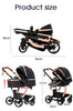 PU leder - Leichter 3-in-1 Kinderwagen – Babywagen mit PU-Rädern, faltbar & vielseitig nutzbar ab Geburt