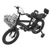 14 Zoll Kinderfahrrad – Verstellbares Fahrrad mit Stützrädern, Korb & Rücksitz, für Kinder 3–5 Jahre