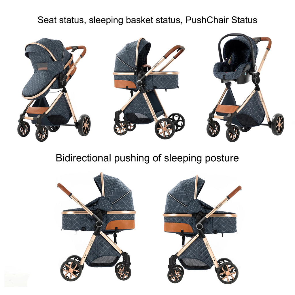 Kinderwagen 3-in-1 – Leicht, Faltbar & Komfortabel