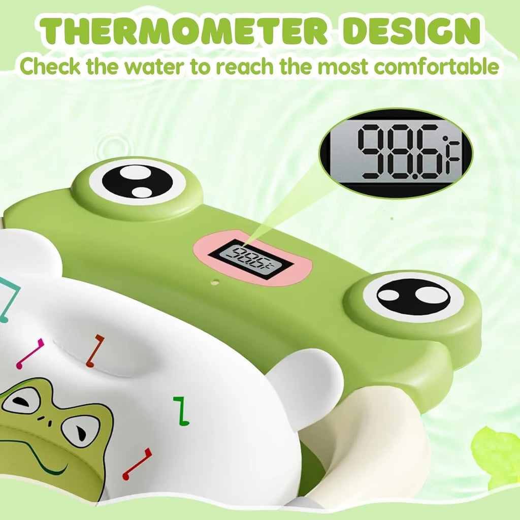 Faltbare Babybadewanne mit Badesitz, Thermometer, Duschkappe & Bürste – Für Neugeborene & Kleinkinder (0–36 Monate)