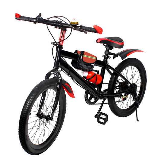 20" Kinder-Mountainbike – Unisex, mit Mehrgang-Schaltung, Doppel-V-Bremse und verstellbarem Sattel