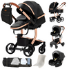 PU leder - Leichter 3-in-1 Kinderwagen – Babywagen mit PU-Rädern, faltbar & vielseitig nutzbar ab Geburt