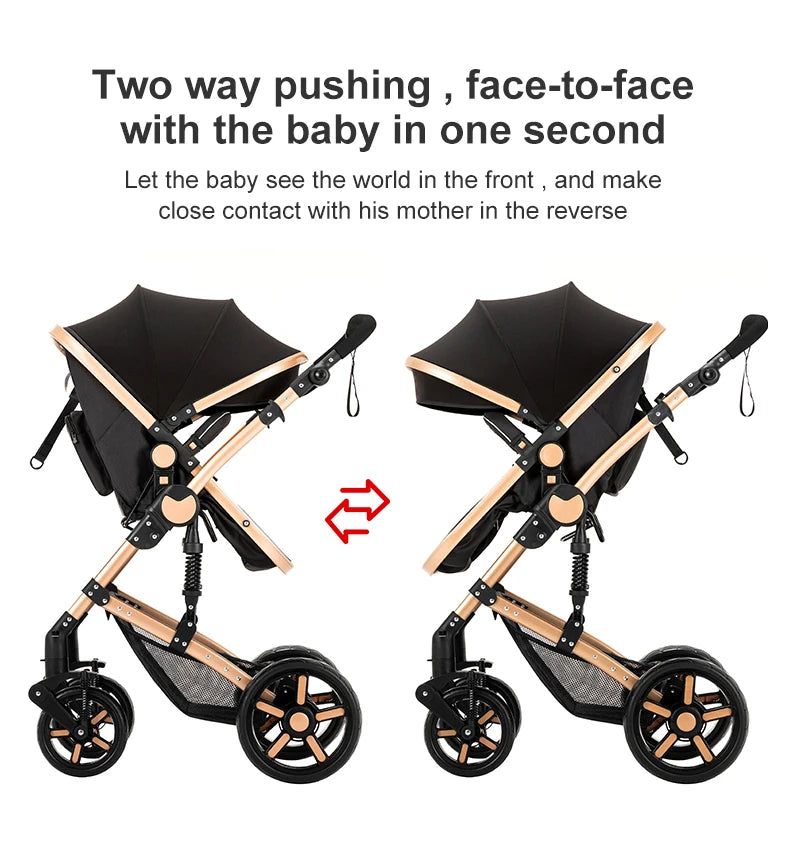 Baby Kinderwagen, Hochlandschafts-Kinderwagen mit Babywanne, Wasserabweisender Kinderwagen.