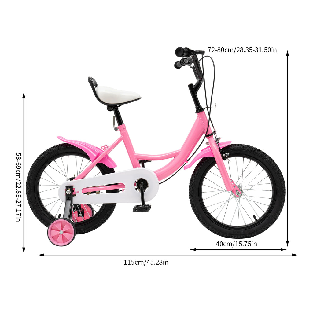 16-Zoll Kinderfahrrad für Jungen & Mädchen (5–8 Jahre) – Doppelbremssystem, Stützräder, erhältlich in Grün/Pink/Gelb
