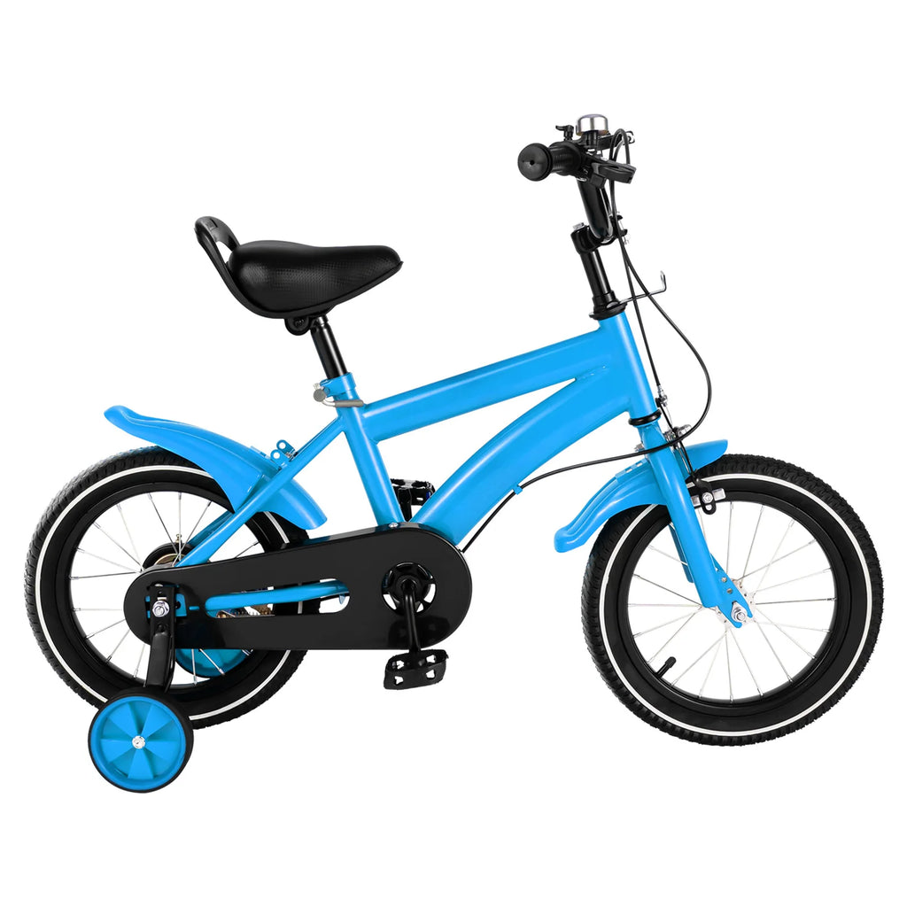 14-Zoll Kinderfahrrad mit Stützrädern – Verstellbarer Sattel, Doppelbremse, für Kinder von 2–4 Jahren