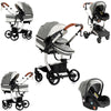 PU leder - Leichter 3-in-1 Kinderwagen – Babywagen mit PU-Rädern, faltbar & vielseitig nutzbar ab Geburt