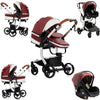 PU leder - Leichter 3-in-1 Kinderwagen – Babywagen mit PU-Rädern, faltbar & vielseitig nutzbar ab Geburt