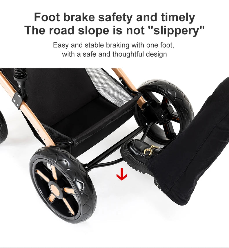 Baby Kinderwagen, Hochlandschafts-Kinderwagen mit Babywanne, Wasserabweisender Kinderwagen.