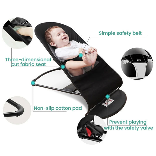 Faltbarer Baby-Schaukelstuhl 4-in-1 – Wippe, Ruhe- & Schaukelstuhl, Tragbares Kinderbett