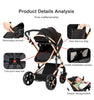 Baby Kinderwagen, Hochlandschafts-Kinderwagen mit Babywanne, Wasserabweisender Kinderwagen.