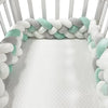1–5 m Baby-Bettschutz – geflochtenes Knotenkissen mit vier Strängen, Stoßschutz fürs Kinderbett, weiche Deko fürs Babyzimmer